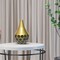 Decorative Modern Teardrop Shape Table Flower Vase with Black Honeycomb Design for Dining Table, Living Room or Bedroom